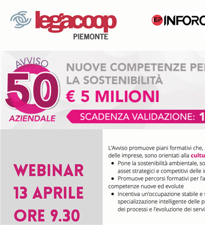 Avviso 50 di FonCoop - Webinar di presentazione il 13 aprile