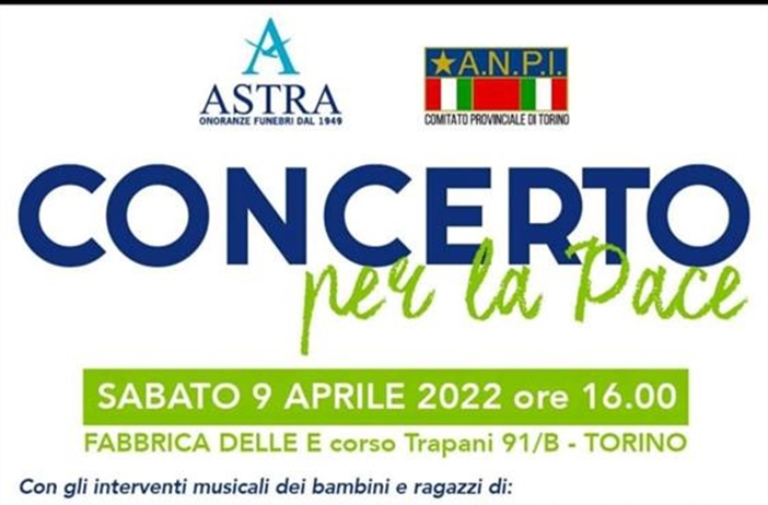 Cooperativa Astra e Anpi: concerto per la Pace