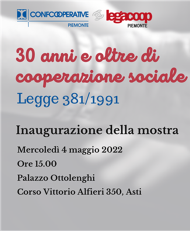 Arriva ad Asti la mostra sui 30 anni della cooperazione sociale