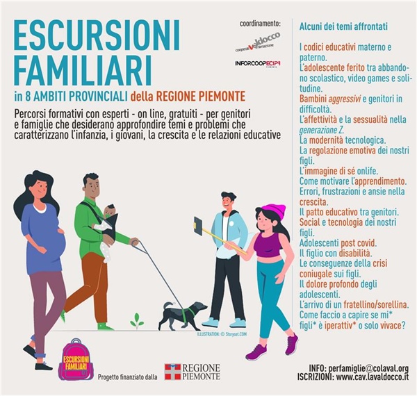 Al via in Piemonte il progetto “Escursioni familiari”