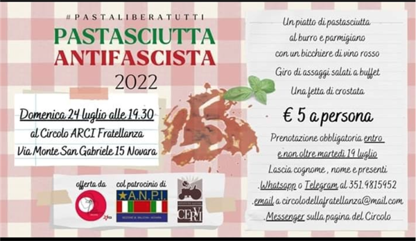Pastasciutta Antifascista a Novara