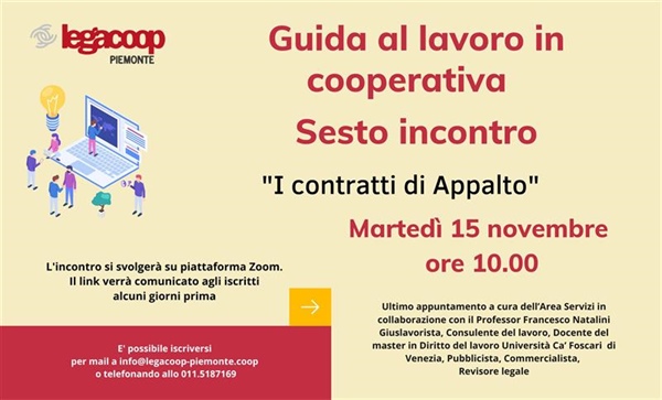 Guida al lavoro in cooperativa - 6° webinar con il professor Natalini: "I contratti d'appalto"