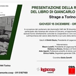 Presentazione della ristampa di “Strage a Torino” di Giancarlo Carcano: 15 dicembre ore 17.30