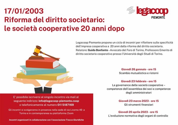 Le cooperative a 20 anni dalla riforma del diritto societario: ciclo di incontri con il professor Bonfante