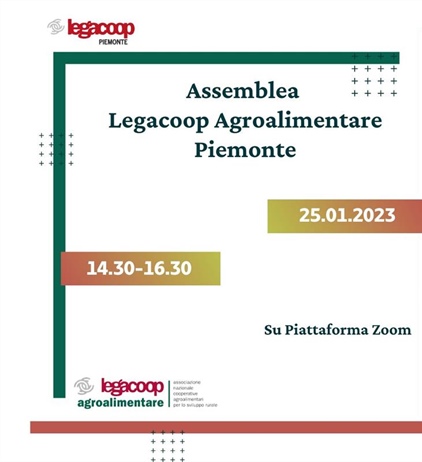 Assemblea Legacoop Agroalimentare Piemonte: 25 gennaio ore 14.30