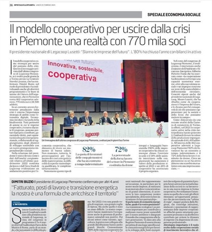 Il mondo di Legacoop Piemonte sulle pagine de La Stampa