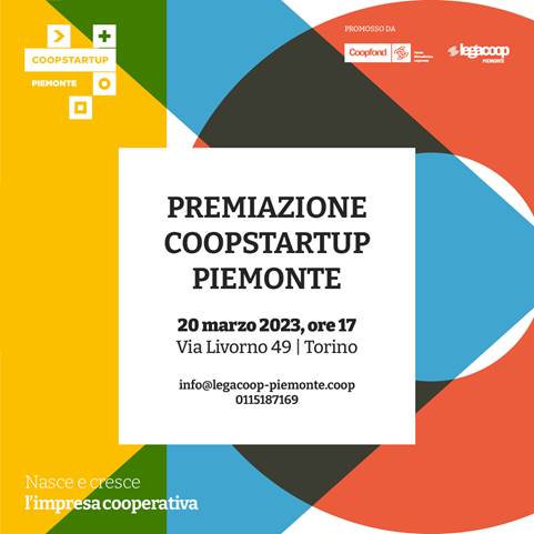 20 marzo ore 17: premiazione Coopstartup Piemonte