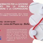 8 maggio, ore 10: a Biella "Strumenti normativi per la gestione dei rapporti fra la Pubblica Amministrazione e la Cooperazione Sociale"