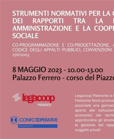 8 maggio, ore 10: a Biella "Strumenti normativi per la gestione dei...