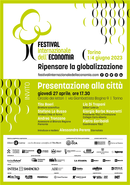 Ripensare la globalizzazione: dal 1 al 4 giugno il Festival Internazionale dell’Economia di Torino