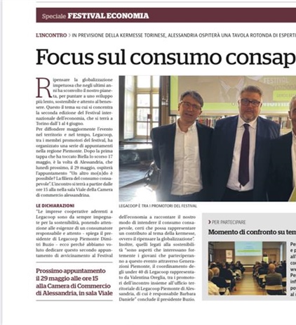 Consumo consapevole e filiera cooperativa: l'articolo su La Stampa di...