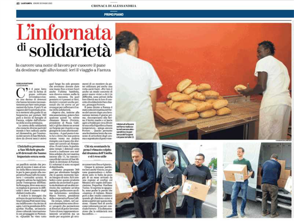 L’infornata di solidarietà: la cooperativa Pausa Cafè produce pane per le vittime dell’alluvione in Emilia