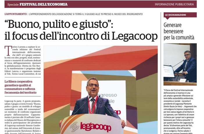 "Buono, pulito, giusto": sui giornali di oggi la partecipazione di...