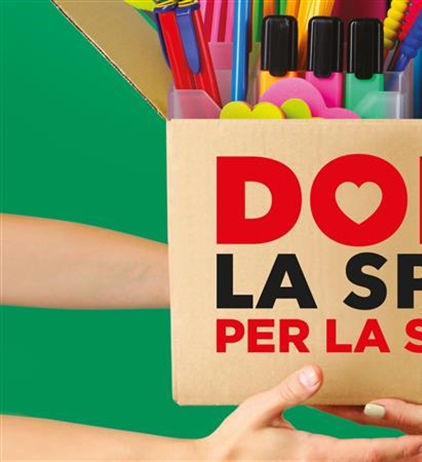 Il 9 settembre "Dona la Spesa per la Scuola", raccolta di materiali...