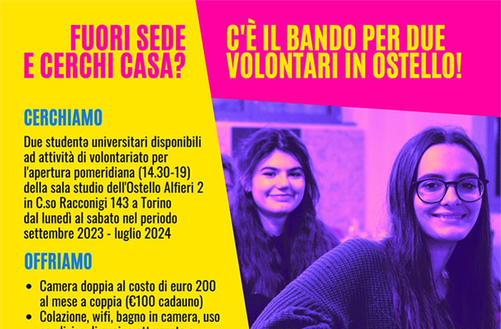 360 Onlus lancia il bando per due Volontari in ostello