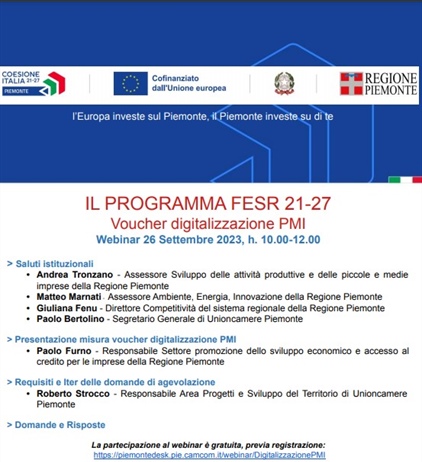 Il Programma FESR 21-27: Voucher digitalizzazione PMI