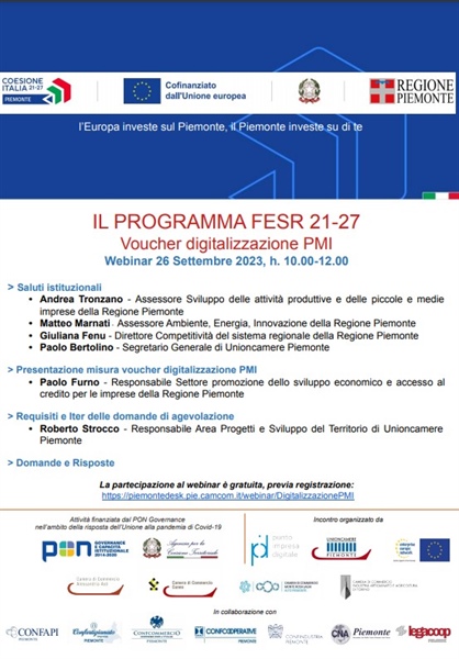 Il Programma FESR 21-27: Voucher digitalizzazione PMI
