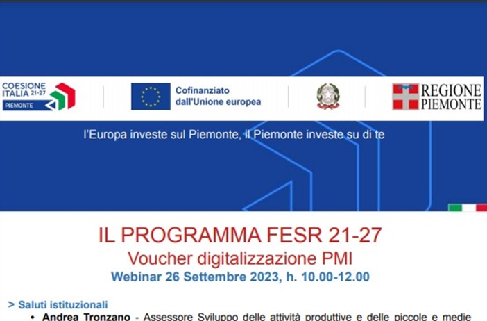 Il Programma FESR 21-27: Voucher digitalizzazione PMI