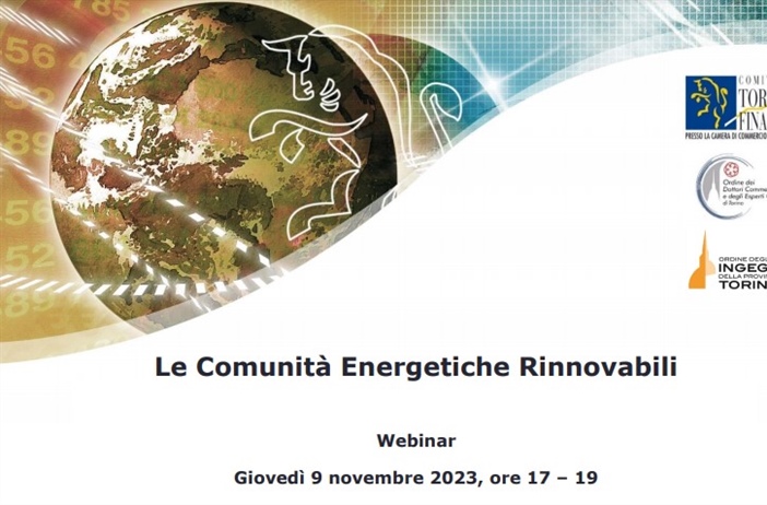 Le Comunità Energetiche Rinnovabili, webinar il 9 novembre