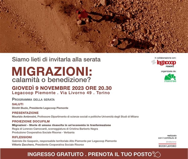 Proiezione del docufilm "Migrazioni: calamità o benedizione?” - giovedì 9 novembre