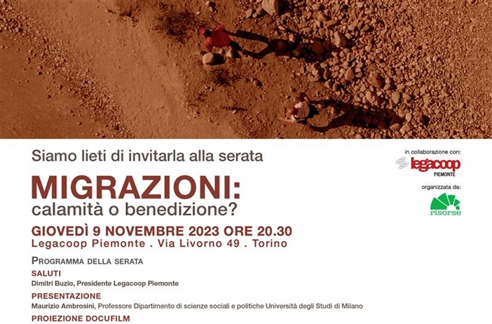 Proiezione del docufilm "Migrazioni: calamità o benedizione?” - giovedì...