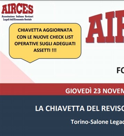 La chiavetta del Revisore: formazione Arces giovedì 23 novembre