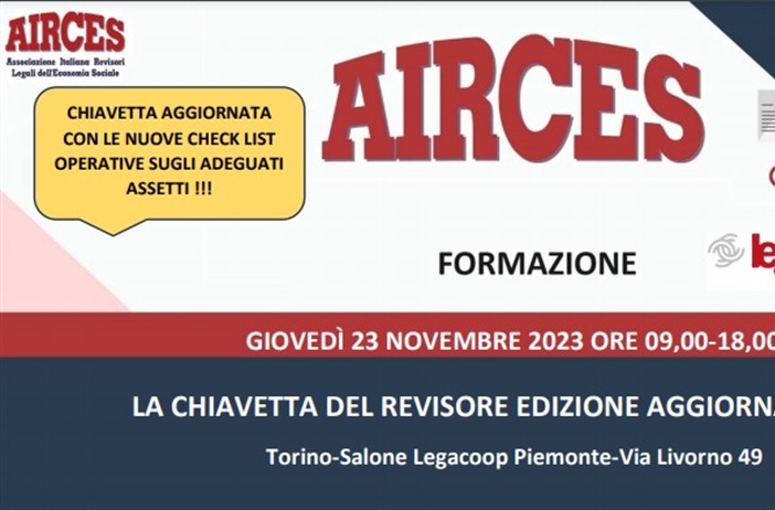 La chiavetta del Revisore: formazione Arces giovedì 23 novembre