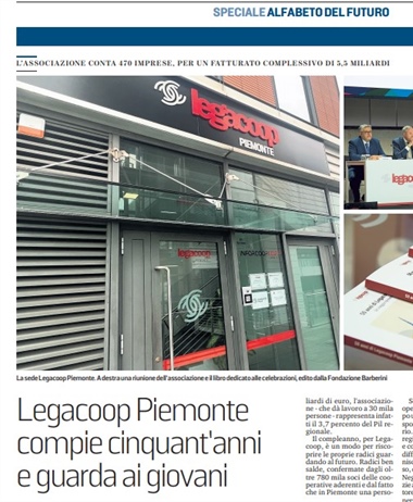 Legacoop Piemonte su La Stampa: festeggiare 50 anni guardando al futuro