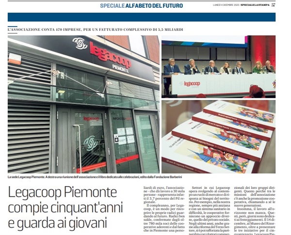 Legacoop Piemonte su La Stampa: festeggiare 50 anni guardando al futuro