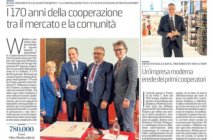 170 anni di cooperazione: Legacoop Piemonte guida le celebrazioni