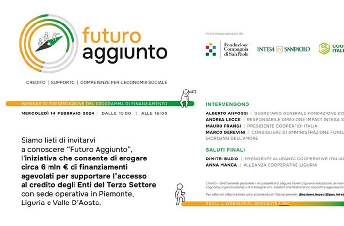 Futuro Aggiunto, webinar di presentazione mercoledì 14 febbraio