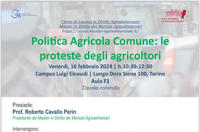 "Politica agricola comune e le proteste degli agricoltori": una tavola...