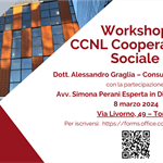 Workshop "CCNL Cooperazione Sociale" - venerdì 08 marzo ore 09,30