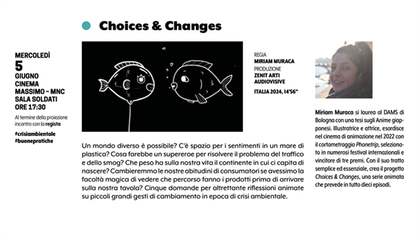 Cinemambiente 2024, Zenit presenta “Choices & Changes”