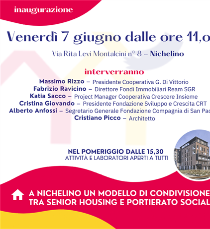La cooperativa Di Vittorio inaugura l'housing Debouchè