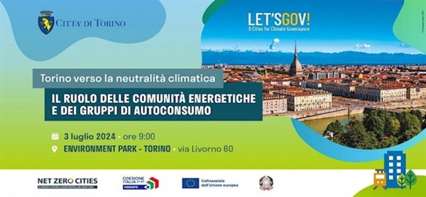 Incontro “Torino verso la neutralità climatica. Il ruolo delle Comunità energetiche e dei Gruppi di autoconsumo