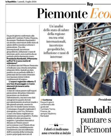 Rambaldi: "Troppo rischioso puntare solo su auto e aerei al Piemonte...