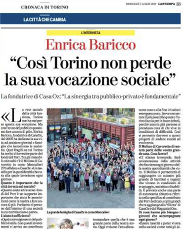 La sinergia tra pubblico e privato per il futuro sociale di Torino....