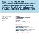 Ordinamento delle professioni pedagogiche ed educative e istituzione dei relativi albi professionali: un webinar di approfondimento sulla Legge 55