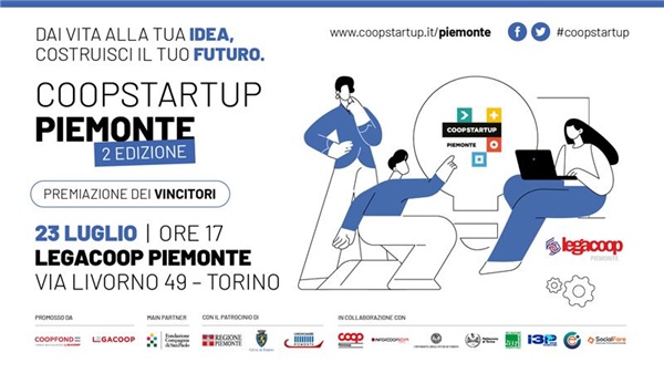 Coopstartup Piemonte II edizione: martedì 23 luglio l'evento finale