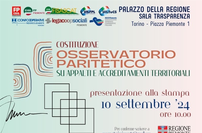 Conferenza stampa Osservatorio Paritetico Regionale del Piemonte sugli...