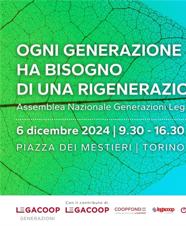 Venerdì 6 dicembre l’assemblea nazionale di Generazioni Legacoop a...