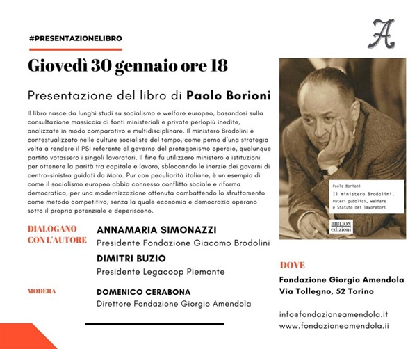 La Fondazione Amendola presenta "Il Ministero Brodolini" giovedì 30 gennaio