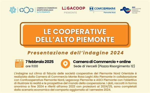 La Camera di commercio del PNO presenta lo stato di salute delle cooperative: venerdì 7 febbraio