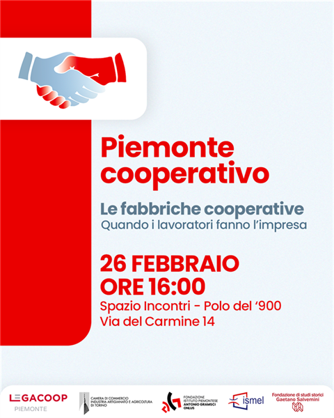 Le fabbriche cooperative: quando i lavoratori fanno l’impresa – 26 febbraio ore 16