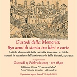 "Custodi della memoria": la mostra sugli 850 anni della Diocesi di Alessandria con la cooperativa Arca