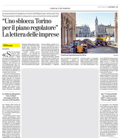 Legacoop Piemonte scrive alla Regione: velocizzare l’iter per un nuovo...