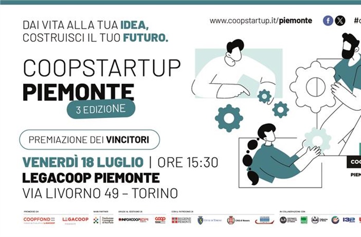 Coopstartup Piemonte: venerdì 18 luglio l'evento finale della terza...