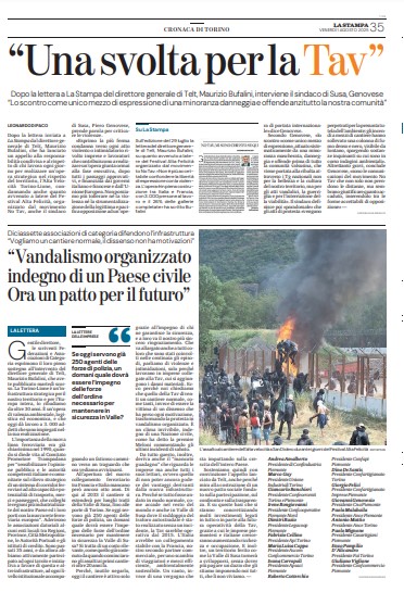 Tav, Legacoop Piemonte tra le firmatarie della lettera per sostenere l'opera contro gli atti di violenza