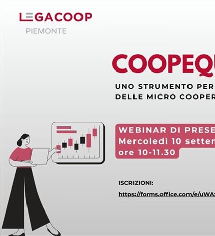 Progetto COOPEQUITY: webinar di presentazione il 10 settembre ore 10
